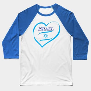 Happy Israel Independence Day Blue Star of David 75th Anniversary Baseball T-Shirt